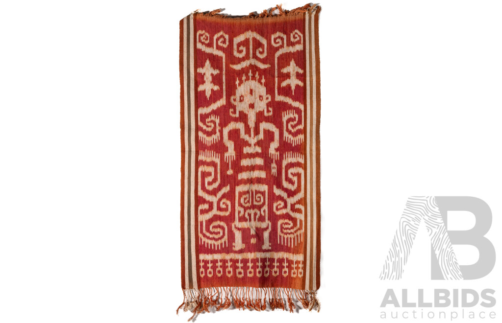 Artists Unknown, (Malaysian School), Woven Pok Baki - Ceremonial Bird - Straw 43 X 40 Cm & Pua Kumbu Iban Weaving, Cotton Cloth & Natural Pigments, 71 X 37 Cm, Both From Sarawak, (2)