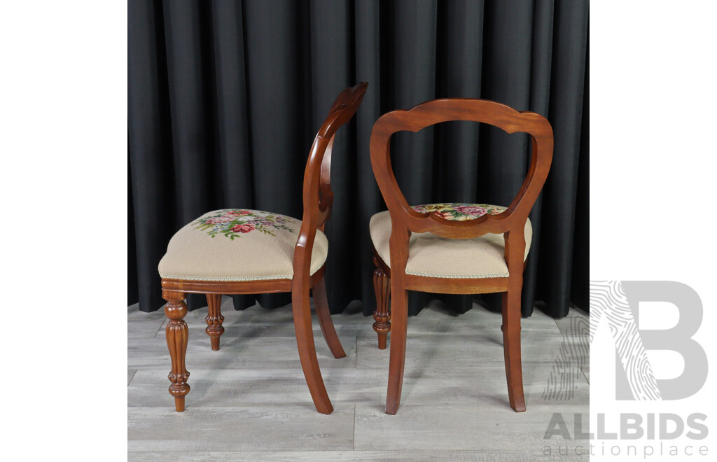 Set of Four Restored Victorian Mahogany Dining Chairs