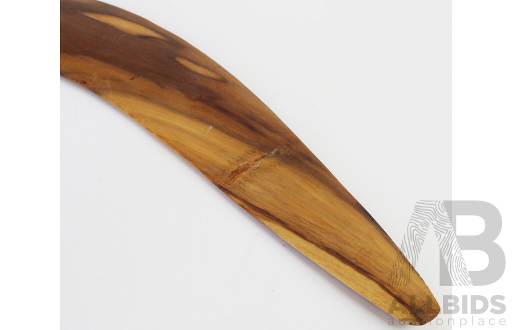 Two Hand Carved Hardwood Australian Indigenous Aboriginal Boomerangs