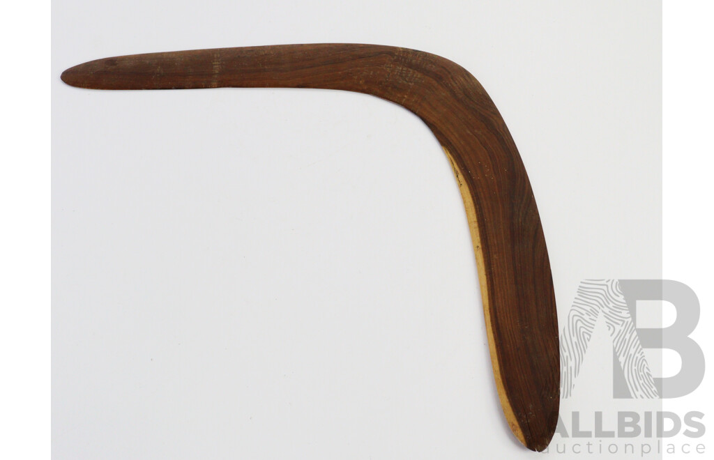 Two Hand Carved Hardwood Australian Indigenous Aboriginal Boomerangs