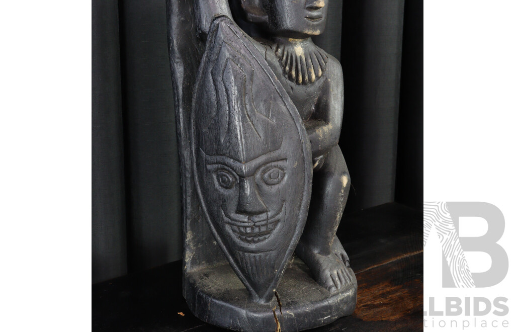 Hand Carved Tribal Central American Wooden Warrior Figure