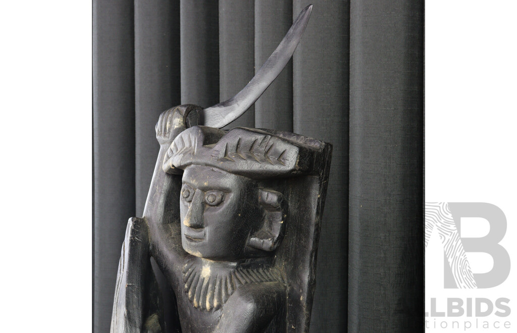 Hand Carved Tribal Central American Wooden Warrior Figure