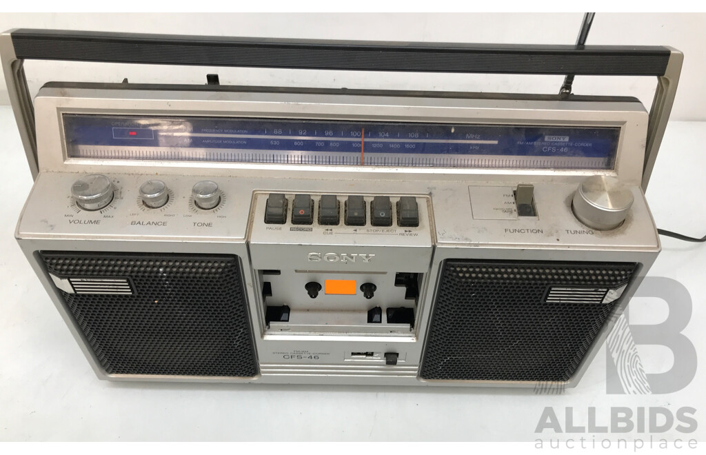 Vintage Sony (CFS-46S) Stereo Cassette Corder