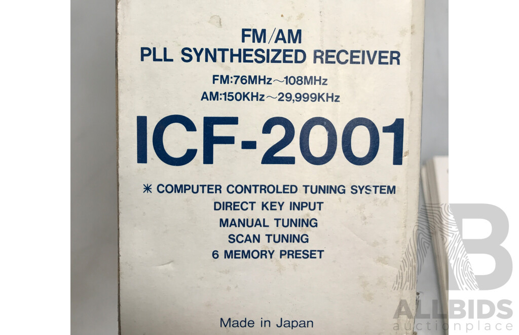 Vintage Sony (ICF-2001) FM/AM Portable PLL Synthesized Receiver