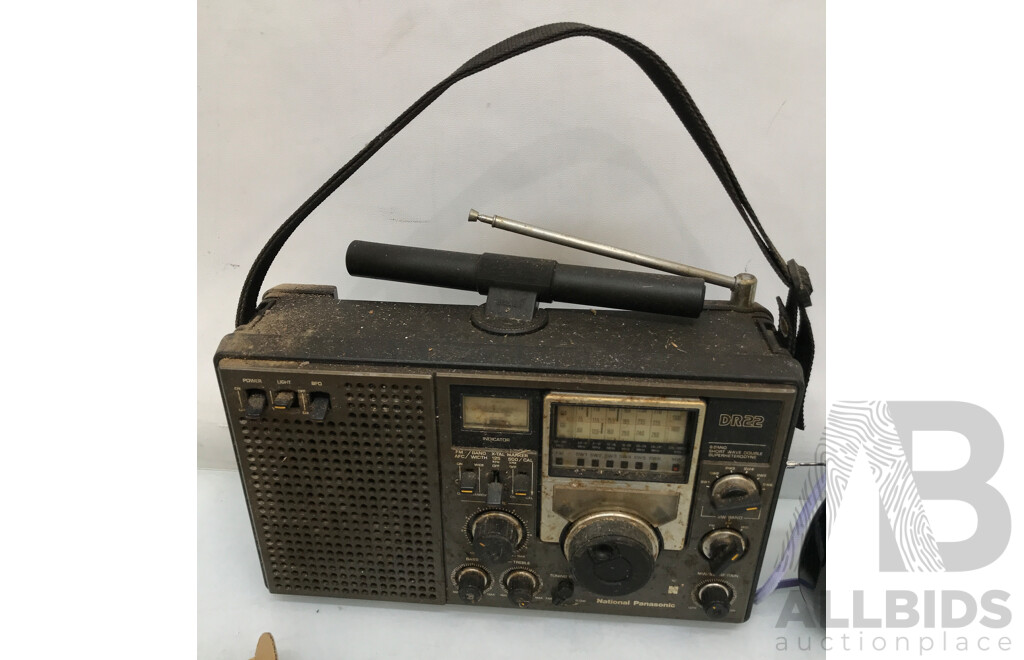 Assorted Vintage Audio Equipment Including Radios and Speakers