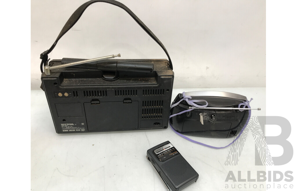 Assorted Vintage Audio Equipment Including Radios and Speakers