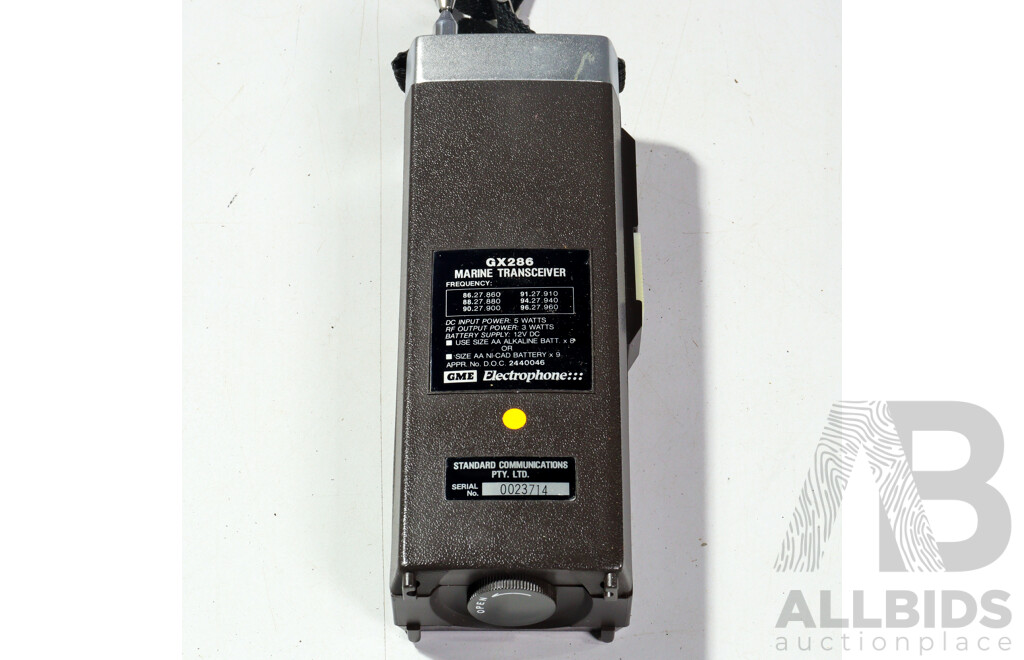 Retro GME Electrophone Model GX286 Hand Held Marine Reciever with Instructions