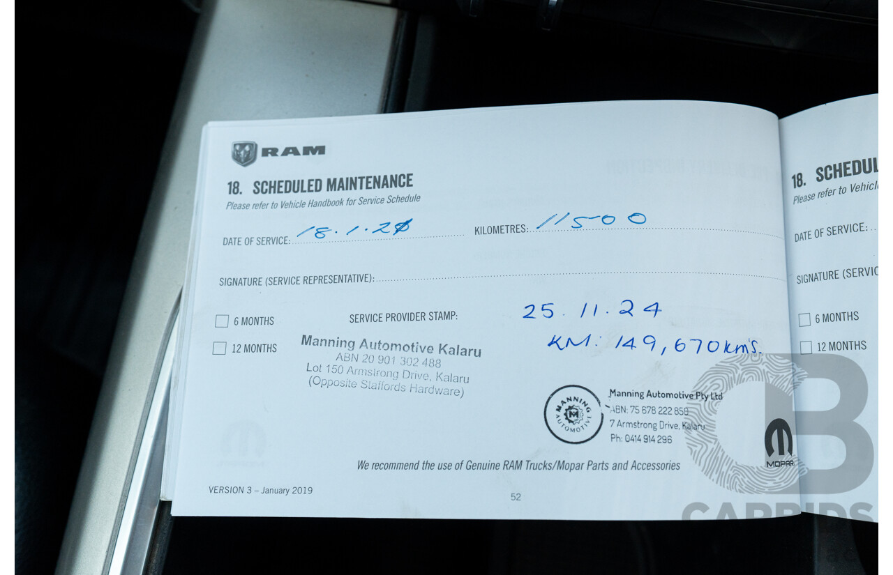 08/2020 ASV (Dodge) RAM 1500 Warlock RamBox SWB (4x4) 4d Dual Cab Utility Patriot Blue Pearl V8 5.7L