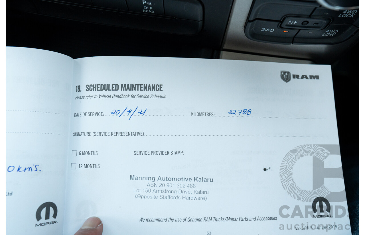 08/2020 ASV (Dodge) RAM 1500 Warlock RamBox SWB (4x4) 4d Dual Cab Utility Patriot Blue Pearl V8 5.7L