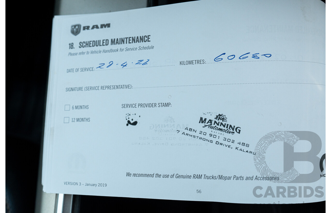 08/2020 ASV (Dodge) RAM 1500 Warlock RamBox SWB (4x4) 4d Dual Cab Utility Patriot Blue Pearl V8 5.7L