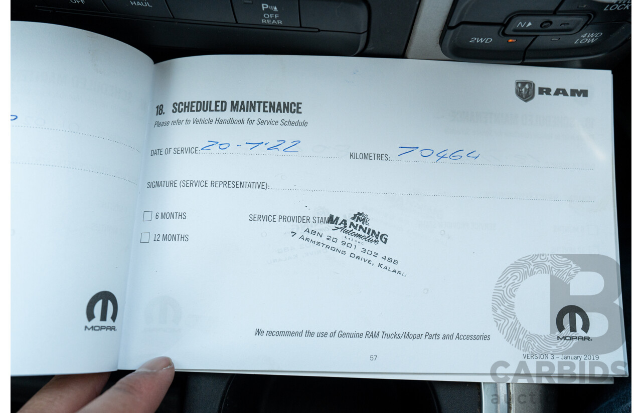 08/2020 ASV (Dodge) RAM 1500 Warlock RamBox SWB (4x4) 4d Dual Cab Utility Patriot Blue Pearl V8 5.7L