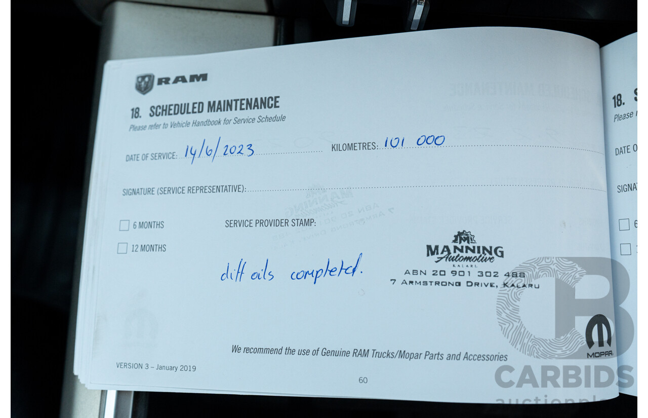 08/2020 ASV (Dodge) RAM 1500 Warlock RamBox SWB (4x4) 4d Dual Cab Utility Patriot Blue Pearl V8 5.7L