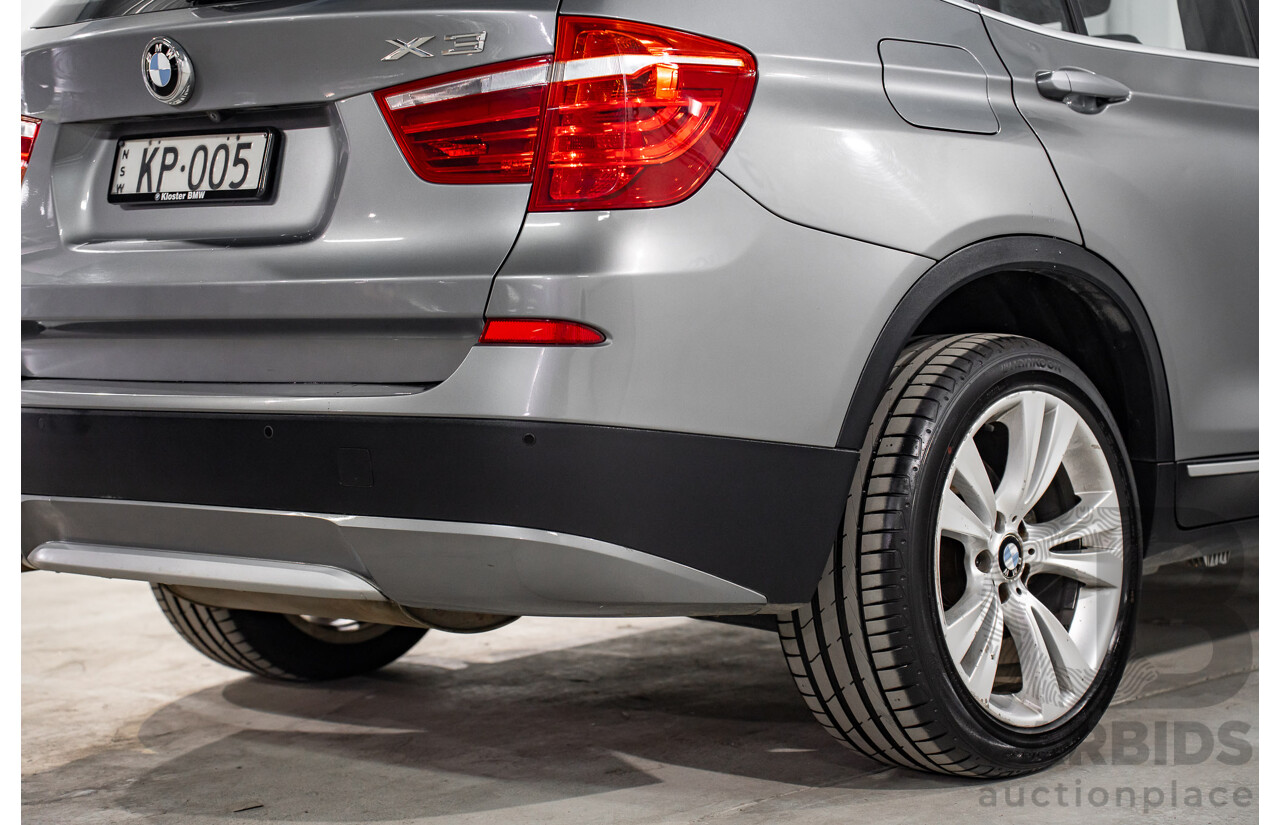 10/2011 BMW X3 Xdrive 30d (AWD) F25 4d Wagon Space Grey Metallic Turbo Diesel 3.0L