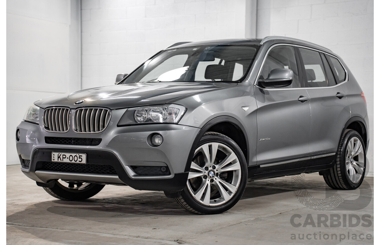 10/2011 BMW X3 Xdrive 30d (AWD) F25 4d Wagon Space Grey Metallic Turbo Diesel 3.0L