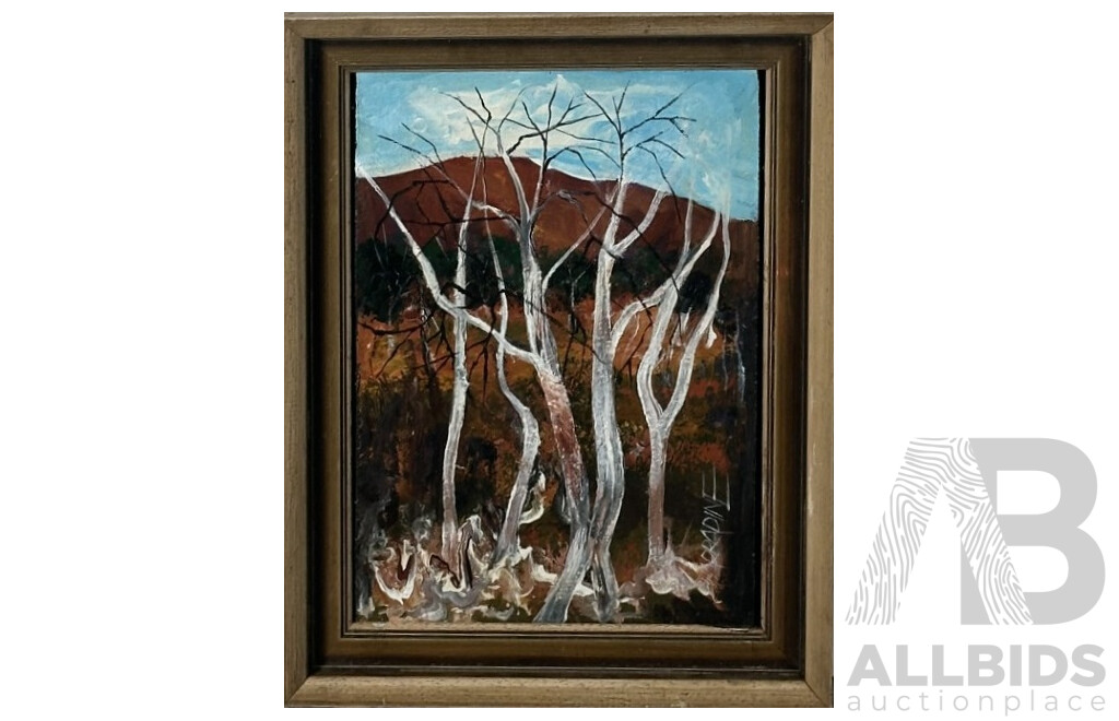 Harradine, (20th Century), After the Fires, Interesting Original Acrylic on Canvas Board, 42.5 x 32 cm (frame)