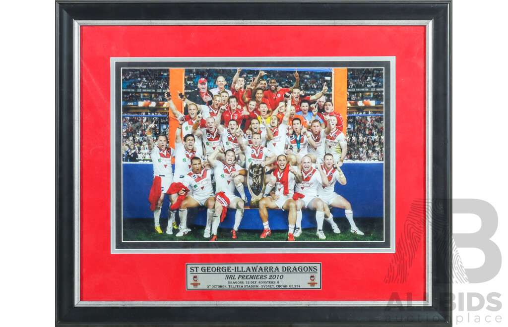 St George Illawarra Dragons Framed 2010 NRL Premiers Photograph