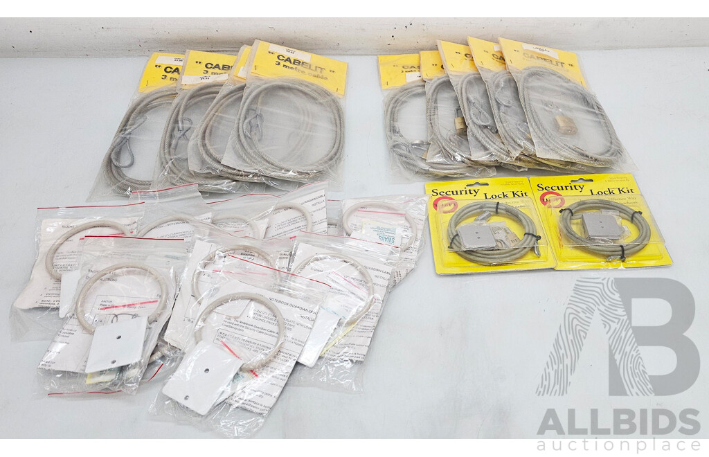 Assorted Lot of Security Cables & Monitor Arm