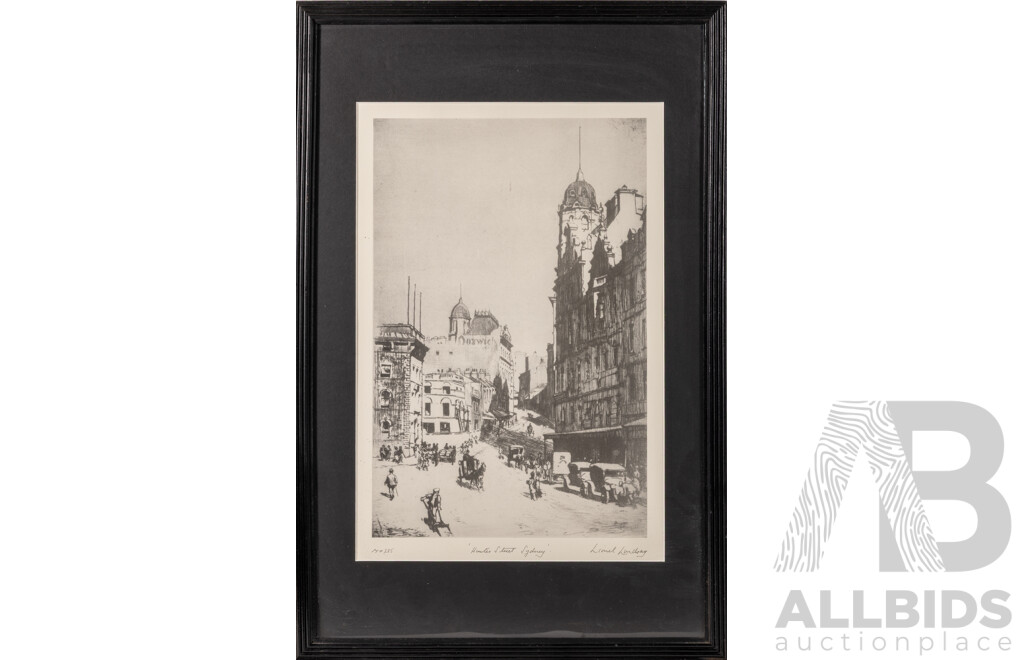 Sir Lionel Arthur Lindsay (Late 19th/Early 20th Century, Australian, 1874-1961), Hunter Street, Sydney, Limited Edition Enlarged Facsimile Etching, 60 x 39 cm (frame)
