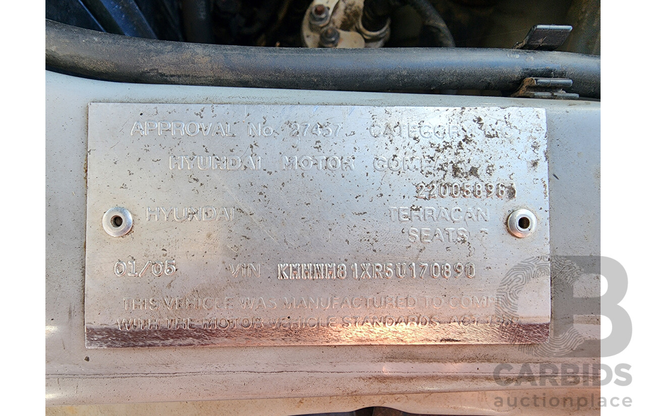 1/2005 Hyundai Terracan CRDi  4d Wagon Silver 2.9L