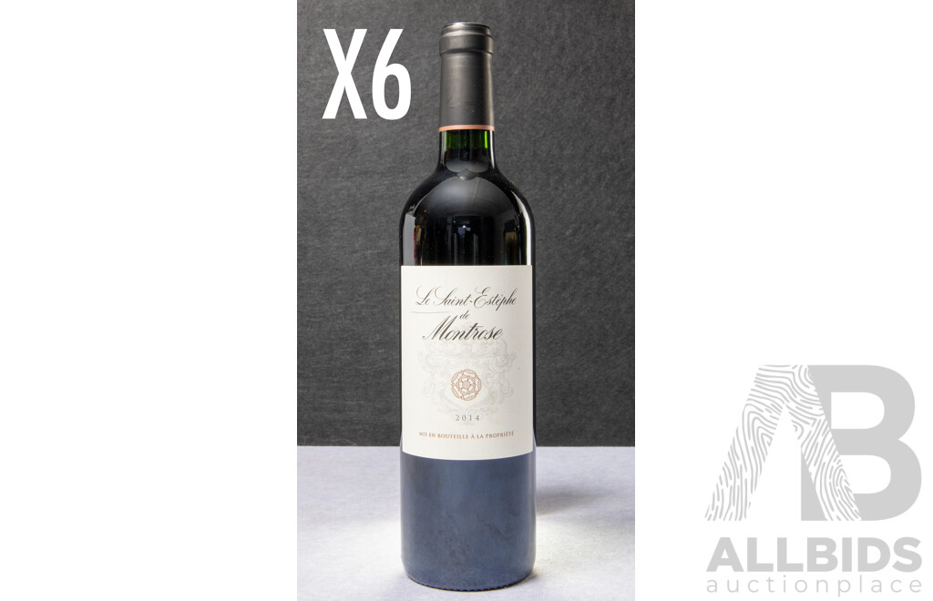 Six Bottles Le Saint- Estephe De Montrose Vintage 2014