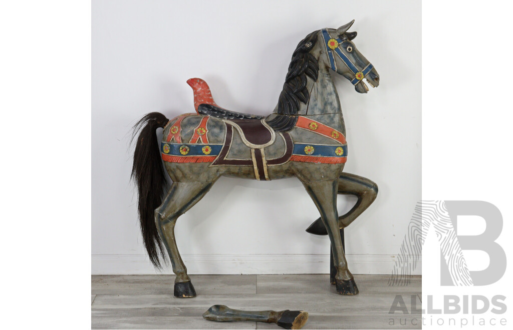Carved Carousel Style Horse Statue
