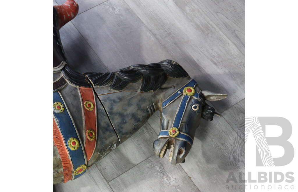 Carved Carousel Style Horse Statue
