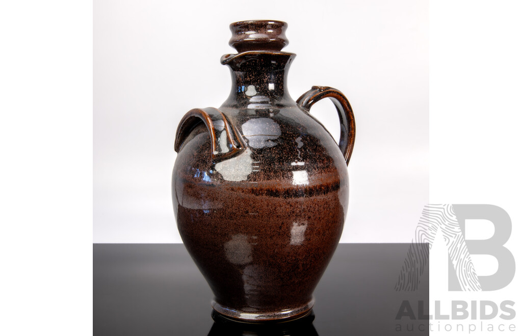 Handmade Stoneware Jug with Oxblood Glaze