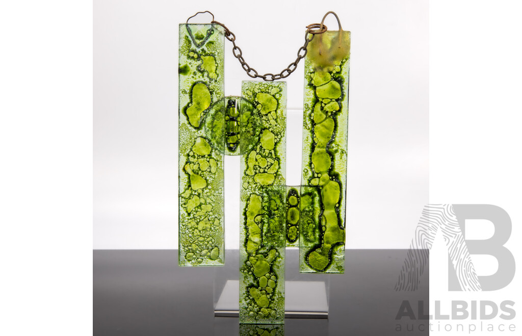 Green Art Glass Wall Hanging