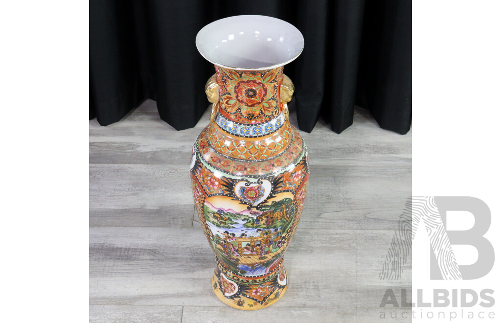 Large Matched Pair of Ceramic Chinese Floor Vases
