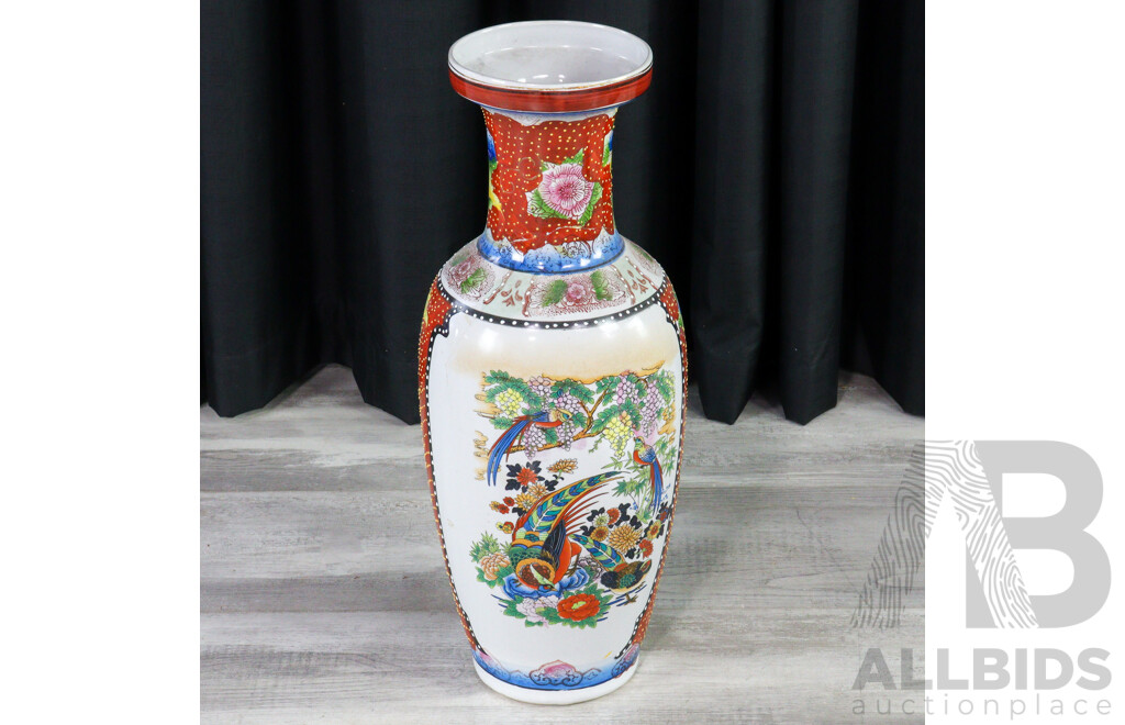 Large Matched Pair of Ceramic Chinese Floor Vases
