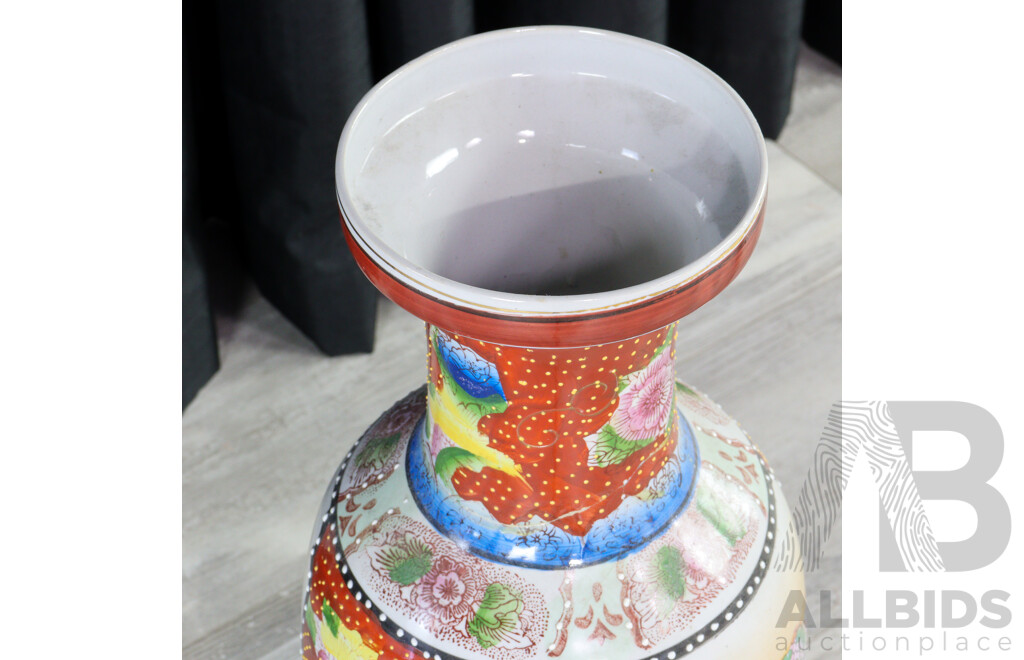 Large Matched Pair of Ceramic Chinese Floor Vases