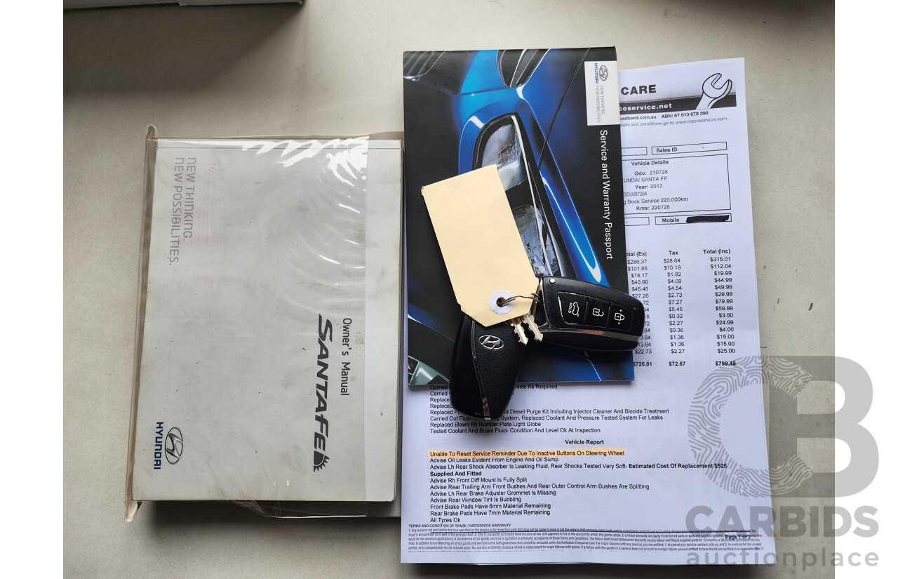 1/2013 Hyundai Santa Fe Elite CRDi (4x4) DM 4d Wagon Silver/Grey 2.2L