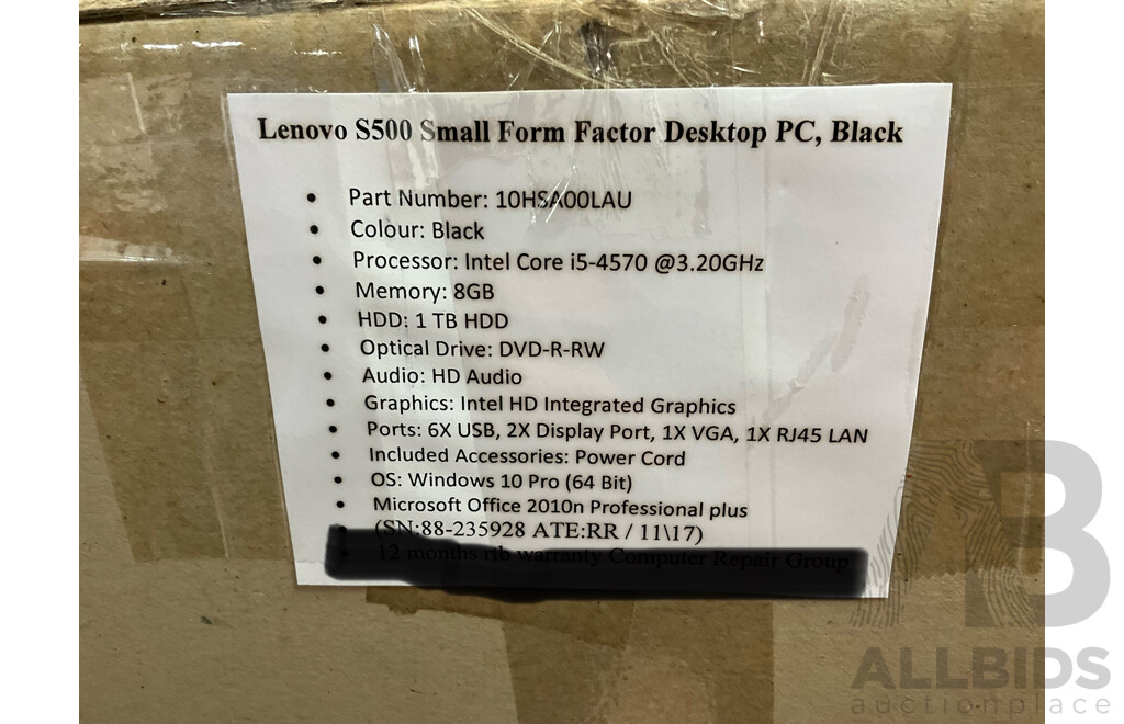 LENOVO S500 Small Form Factor Decktop PC