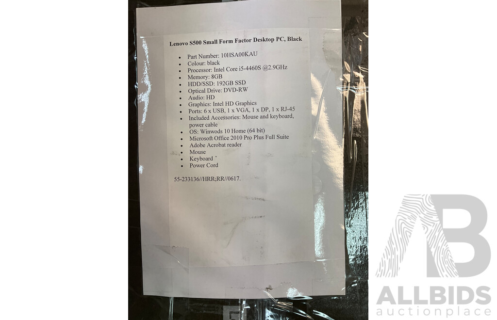 LENOVO S500 Small Form Factor Desktop PC with Accessories