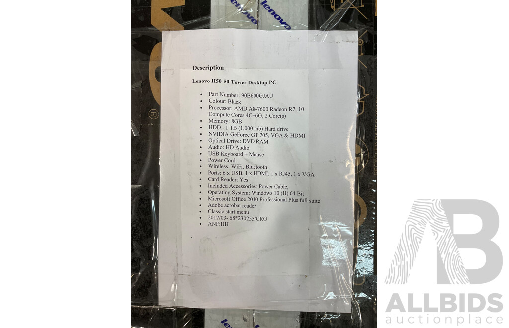 LENOVO H50-50 Tower Desktop Pc