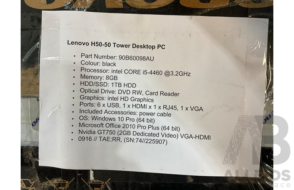 LENOVO H50-50 Tower Desktop Pc
