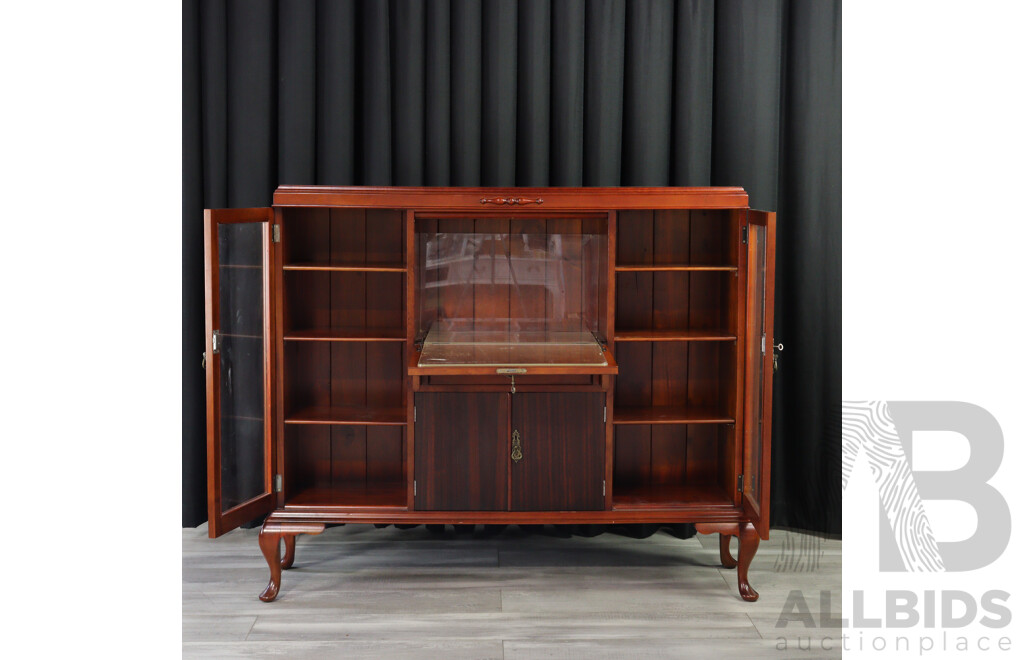 Mahogany Bookcase with Fall Front Section
