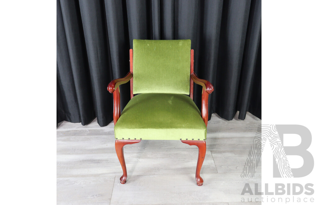 Reproduction Mahogany Small Bridge Armchair