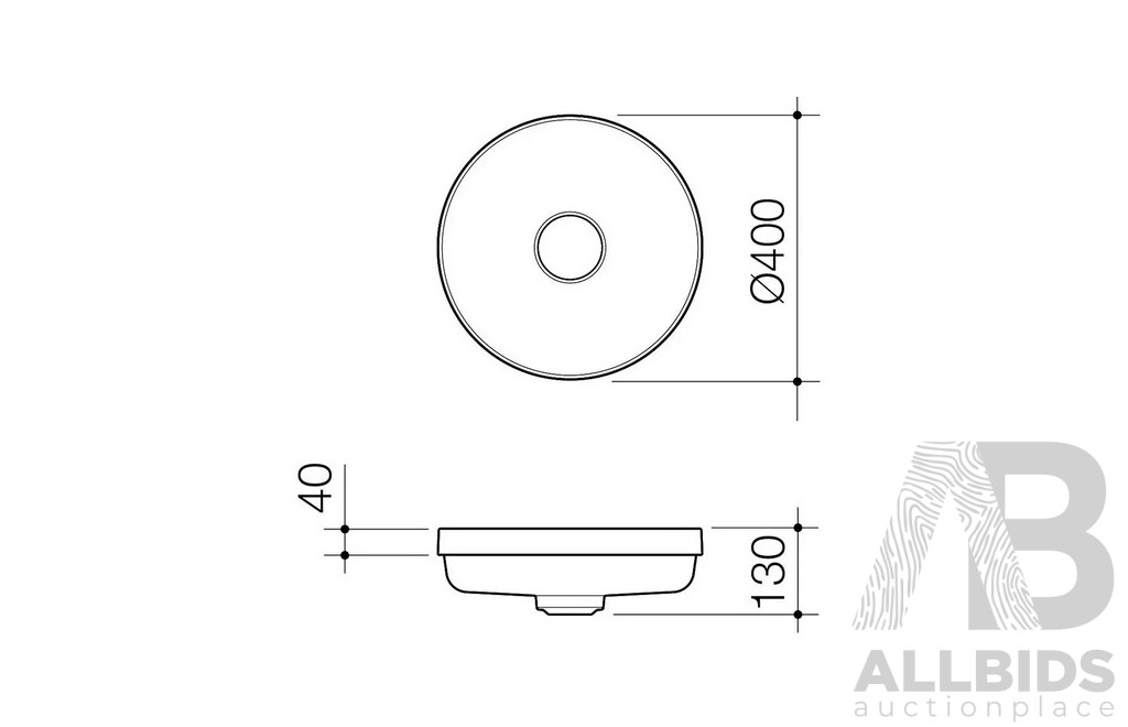 Caroma Elvire 400m Inset Basin - Round - Brand New - RRP $699.00