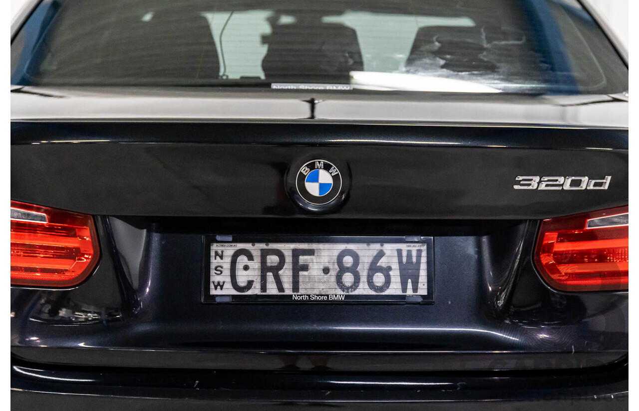 11/2013 BMW 320d Sport F30 4d Sedan Black Sapphire Metallic Turbo Diesel 2.0L