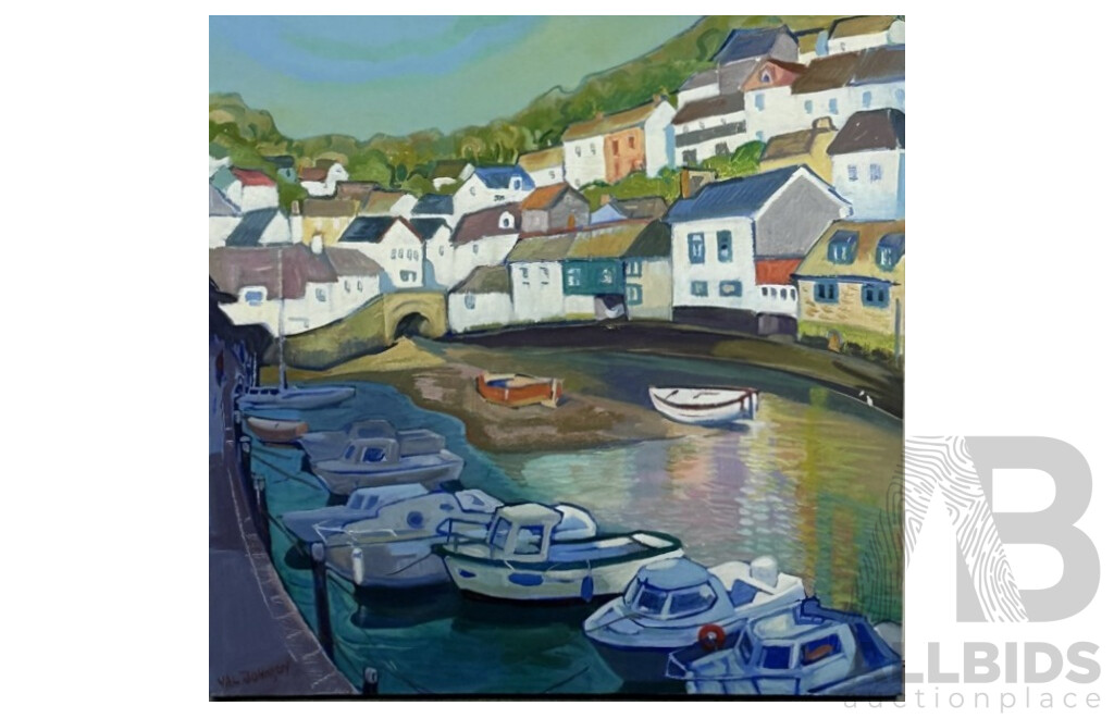 Val Johnson, (20th Century, Australian), Late Afternoon Polpero, Oil on Canvas, 51 X 51 Cm