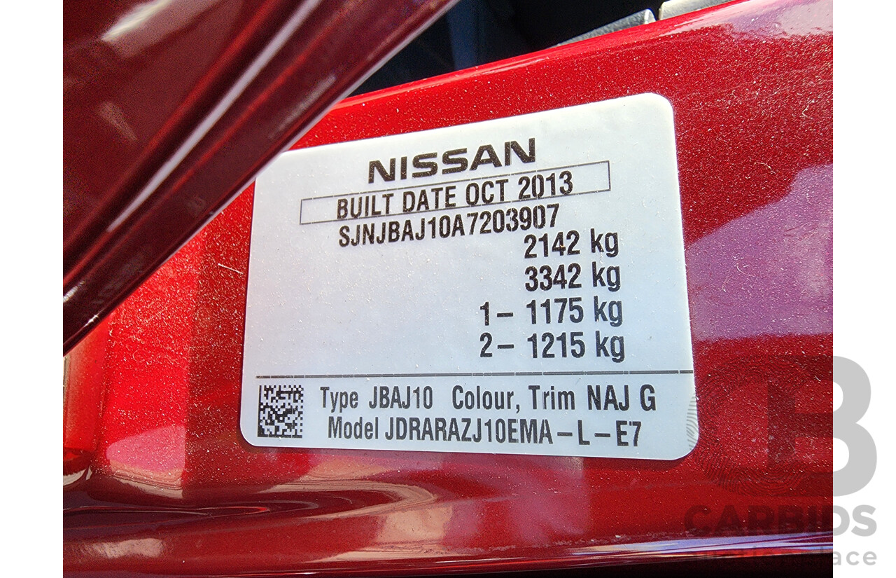 10/2013 Nissan Dualis +2 ST (4x2) J10 MY13 4d Wagon Red 2.0L