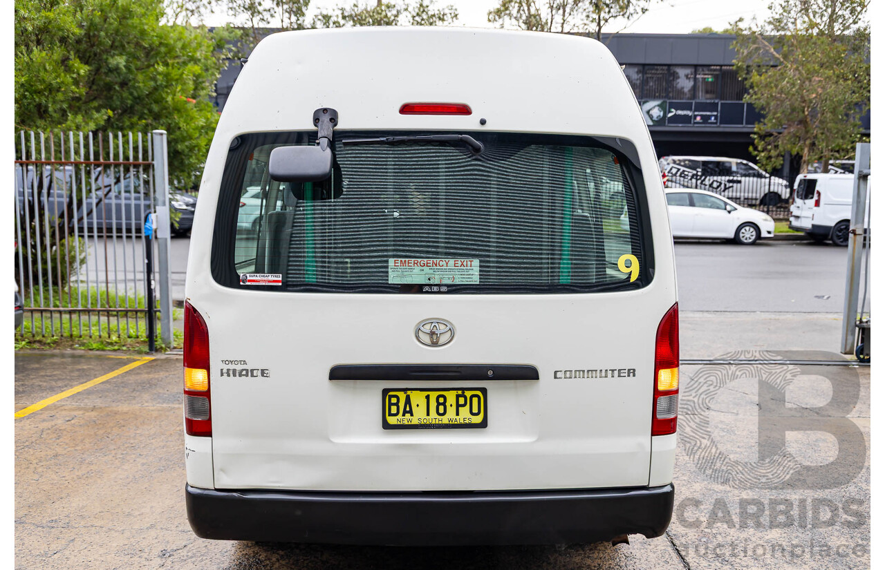2/2009 Toyota Hiace Commuter Super LWB TRH223R MY07 Upgrade Bus French Vanilla White 2.7L - Custom Wheelchair Lift 11Seater