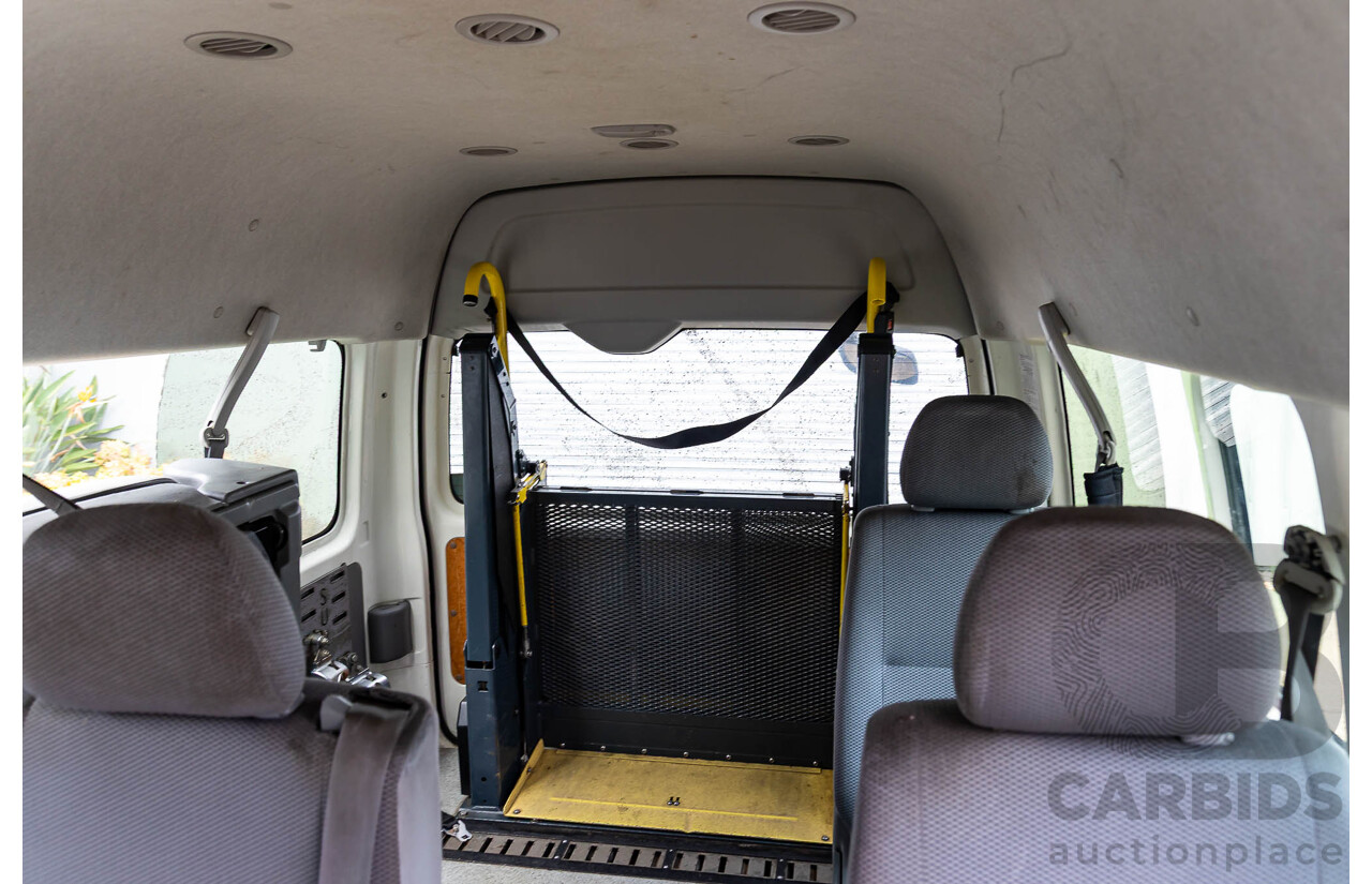 8/2010 Toyota Hiace Commuter Super LWB TRH223R MY07 Upgrade Bus French Vanilla White 2.7L - Custom Wheelchair Lift 10 Seater