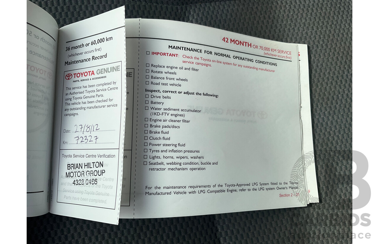 8/2010 Toyota Hiace Commuter Super LWB TRH223R MY07 Upgrade Bus French Vanilla White 2.7L - Custom Wheelchair Lift 10 Seater