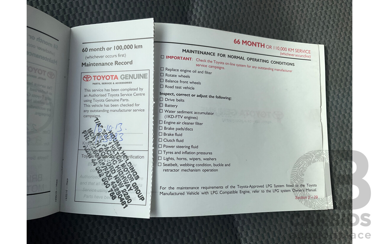 8/2010 Toyota Hiace Commuter Super LWB TRH223R MY07 Upgrade Bus French Vanilla White 2.7L - Custom Wheelchair Lift 10 Seater