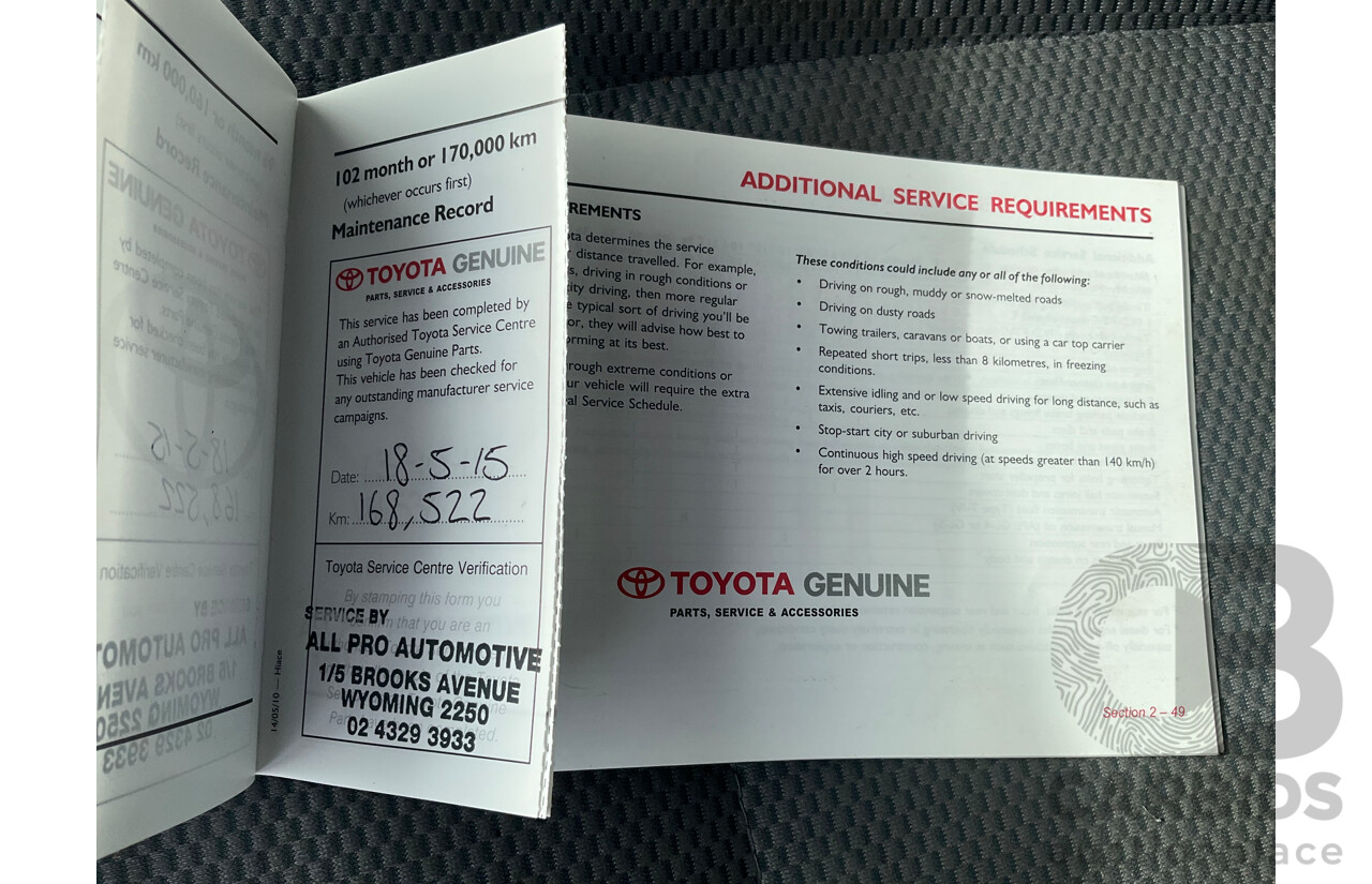 8/2010 Toyota Hiace Commuter Super LWB TRH223R MY07 Upgrade Bus French Vanilla White 2.7L - Custom Wheelchair Lift 10 Seater