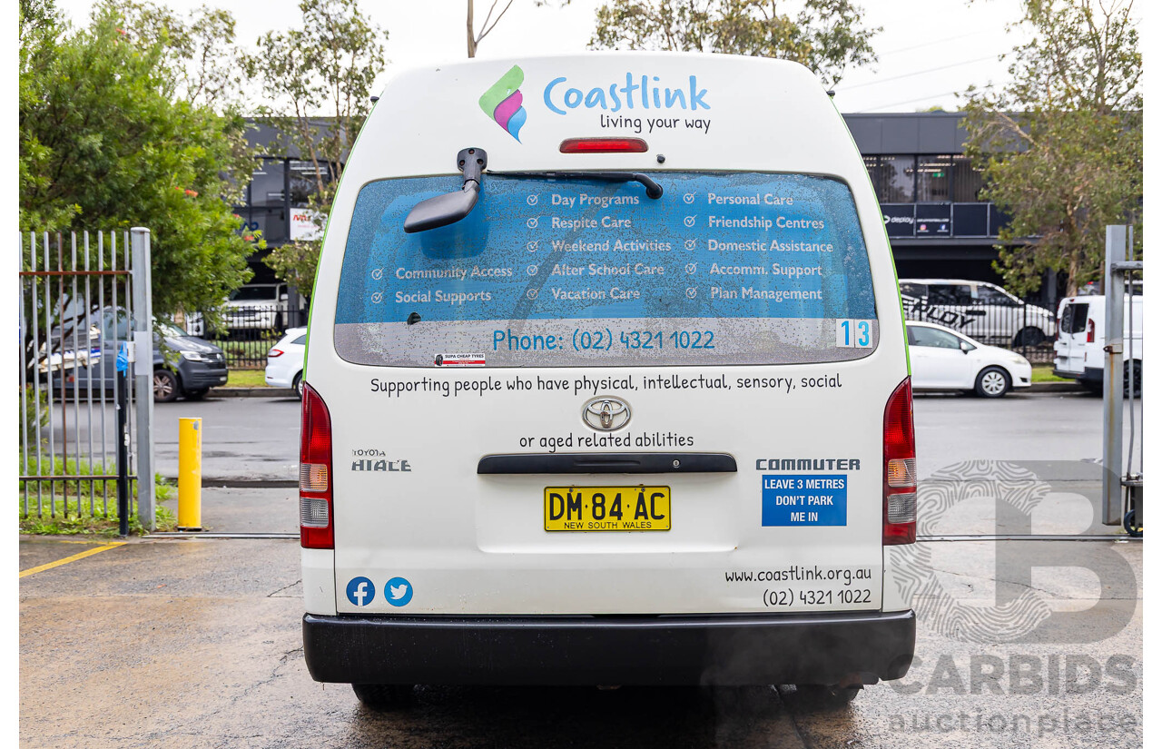 8/2010 Toyota Hiace Commuter Super LWB TRH223R MY07 Upgrade Bus French Vanilla White 2.7L - Custom Wheelchair Lift 10 Seater