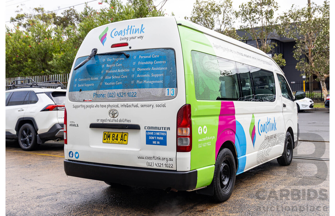 8/2010 Toyota Hiace Commuter Super LWB TRH223R MY07 Upgrade Bus French Vanilla White 2.7L - Custom Wheelchair Lift 10 Seater