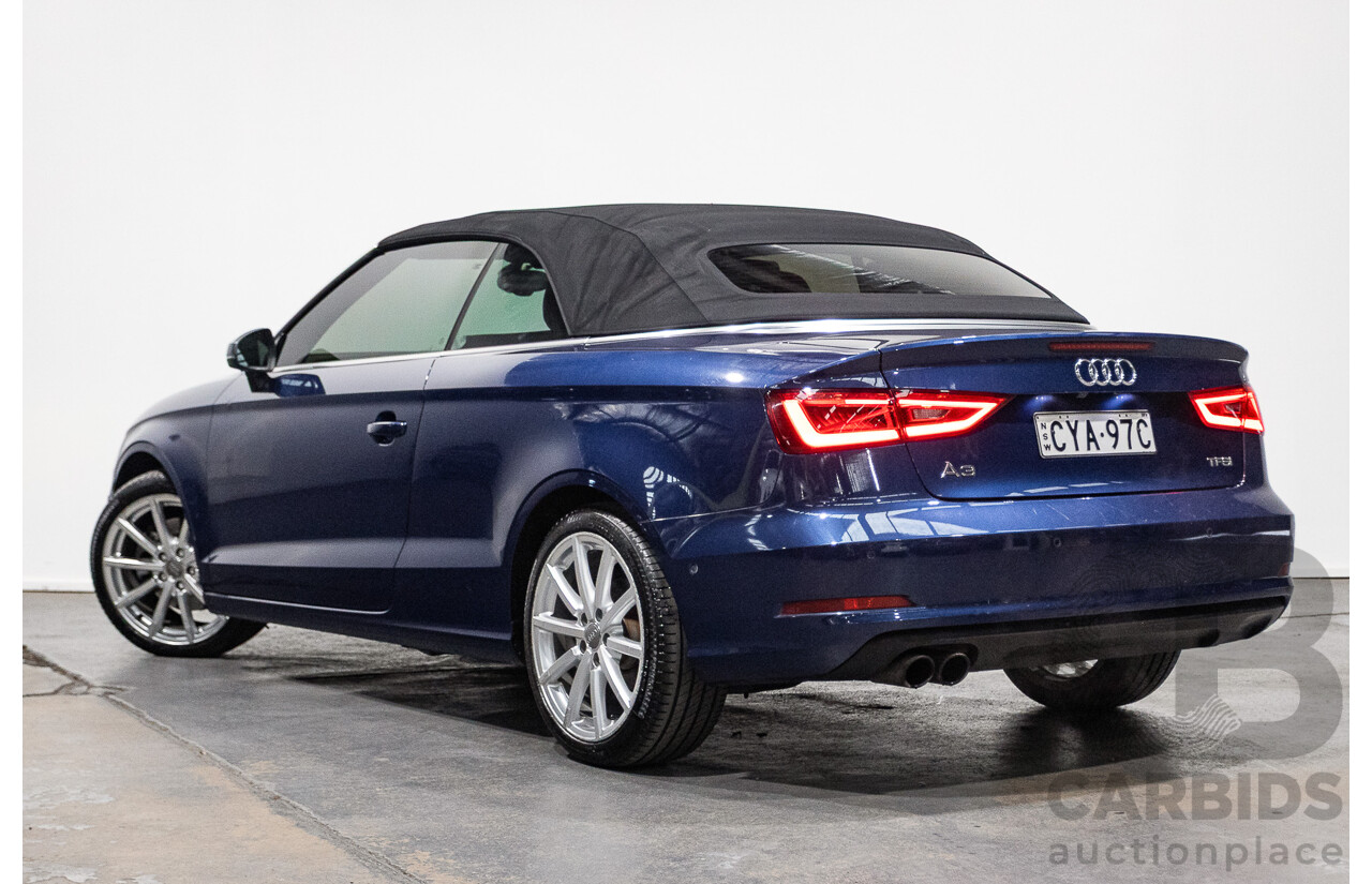02/2015 Audi A3 1.8 TFSI AMBITION 8V MY15 2D Cabriolet Scuba Blue Turbo 1.8L